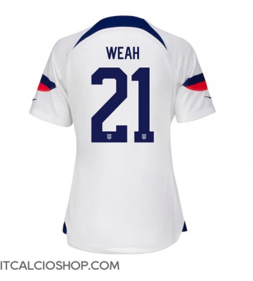 stati Uniti Timothy Weah #21 Prima Maglia Femmina Mondiali 2022 Manica Corta